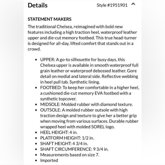 NIB SOREL Brex heeled waterproof Chelsea boots - Picture 6 of 6